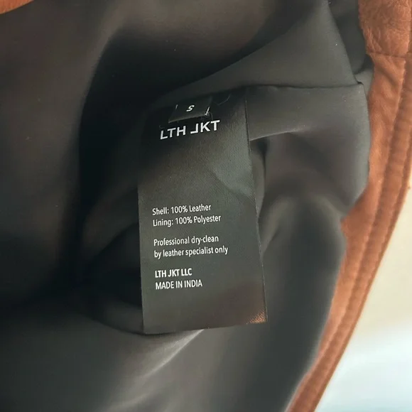 LTH JKT Mya Cropped Leather Moto Jacket in Cognac